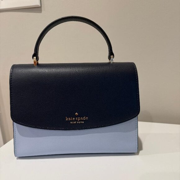 kate spade Handbags - Kate Spade Darcy Top Handle Satchel - Navy and Light Blue